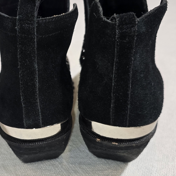 Jeffrey Campbell Oxnard ST Black Suede Studded Metal Toe Booties Size 10 - Picture 5 of 10